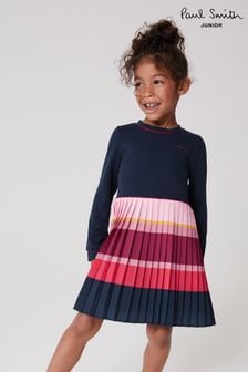Paul Smith Junior Girls Long Sleeve Pleated Dress (T89504) | 568 zł