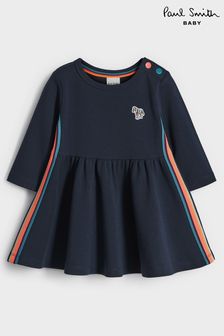 Marineblauw - Paul Smith - 'Artist Stripe' ponté jurk voor babymeisjes (T89512) | €92