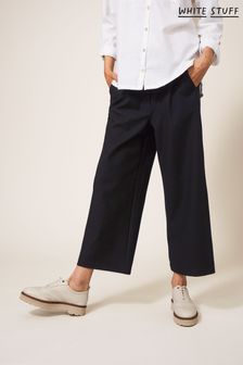 Черный - Широкие укороченные брюки White Stuff Belle (T89515) | €92