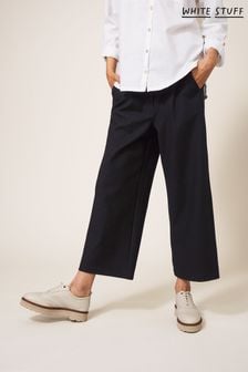 White Stuff Black Belle Wide Leg Cropped Trousers (T89515) | $111