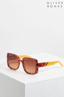 Pomarańczowe okulary przeciwsłoneczne Oliver Bonas z octanu (T89885) | 278 zł