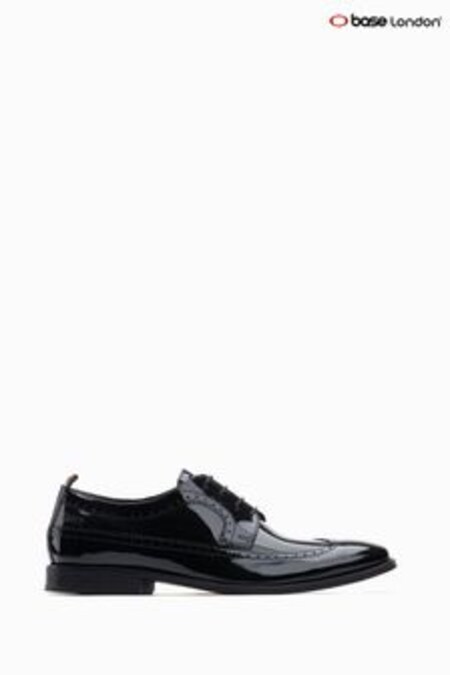 Pantofi Brogue de lac Base London Havisham negri (T89965) | 501 LEI