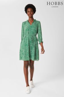 Hobbs Stefania Green Dress (T90408) | ₪ 554