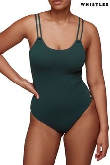 Whistles Green Double Strap Textured Swimsuit (T90430) | KRW168,600
