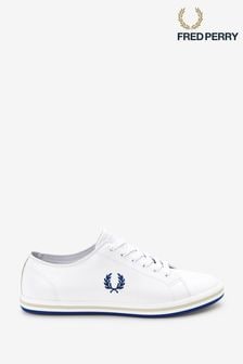 أبيض/أزرق كوبالت - حذاء رياضي جلد Kingston من Fred Perry (T90732) | 39 ر.ع