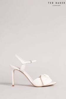 Ted Baker Cream Heevia Moire Satin Bow 90Mm Heeled Sandals (T90913) | $250