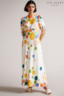 שמלת מידי עם קשירה בצבע לבן של Ted Baker דגם Hunniy (T90962) | ‏1,164 ₪