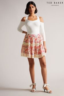 Ted Baker Mid-Pink Tabita Full Mini Skirt With Lace Tape (T90964) | ₪ 698