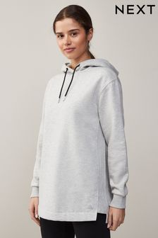 Grey Next Active Sports Longline Hoodie (T90975) | SGD 43