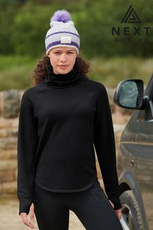 Black Next Active Sports Elements Outdoor Fleece Lined Cowl Neck Top (T90977) | 31 €