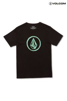 Volcom Black Circle Stones Logo Black Short Sleeve T-Shirt (T91210) | ₪ 93
