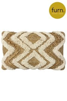 furn. Natural Beige Jana Cotton Tufted Jute Braided Cushion (T91622) | €35