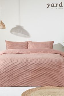 The Linen Yard Blush Pink Polka Tuft Duvet 100% Cotton Cover and Pillowcase Set (T91642) | €26 - €50