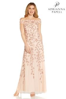 Adrianna Papell Off Shoulder Beaded Vine Gown (T91787) | ₪ 1,392