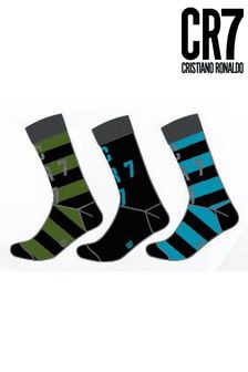CR7 Boys Black Socks Three Pack