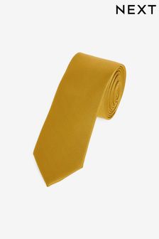 Yellow Gold Slim Recycled Polyester Twill Tie (T92116) | ₪ 29