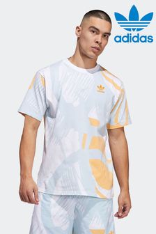 adidas Originals Black Adiplay All-Over Print 100% Cotton Short Sleeve T-Shirt (T92129) | $60