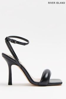 River Island Black Padded Barely Heeled Sandals (T92476) | €58