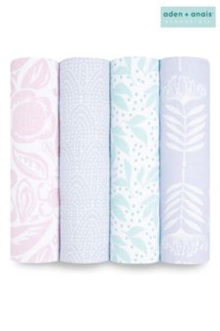 aden + anais White Essentials Seashore Muslin Blanket 4 Pack (112 X 112cm) (T92638) | $58