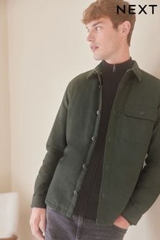 Khaki Green Quilted Shacket (T93532) | €22