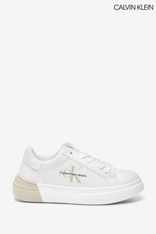 Calvin Klein White Lace-Up Trainers (T93538) | ₪ 321