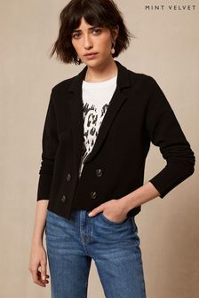 Mint Velvet Black Ottoman Knit Crop Jacket (T93699) | 133 €