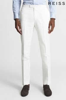 Reiss White Tone Slim Fit Formal Linen Trousers (T93971) | 239 €