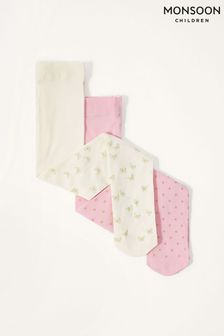 Monsoon Pink Baby Glitter Print Tights Twinset (T94055) | €15.50