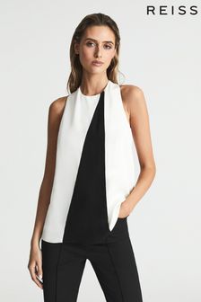 Reiss Black/White Sharon Colourblock Sleeveless Top (T94124) | 172 €