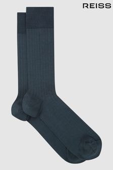 Reiss Airforce Blue Fela Ribbed Socks (T94127) | $18