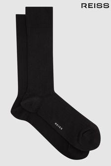 Reiss Black Fela Ribbed Socks (T94128) | AED72