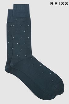 Reiss Airforce Blue Mario Spot Polka Dot Socks (T94132) | $16