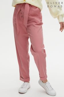 Oliver Bonas Washed Pink Belted Trousers (T94638) | €30