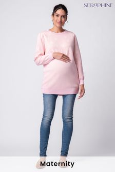 Conjunto de suéteres rosas de punto a juego con diseño de margaritas Mama & Mini de Seraphine (T95230) | 89 €