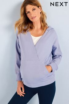 Lilac Purple Maternity Hooded Sports Top (T95306) | $40