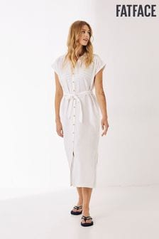 FatFace White Colette Linen Shirt Dress (T95340) | €108