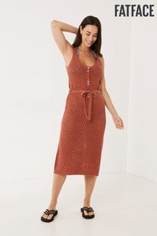 Трикотажное пляжное платье на бретелях оранжевого цвета Fatface (T95376) | €22