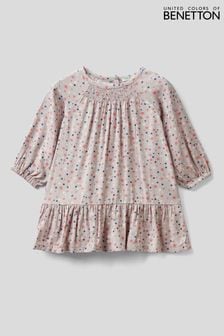 Benetton Pink Ditsy Print Dress (T95489) | $49