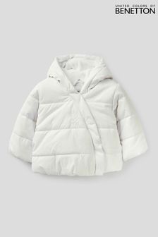 أبيض - معطف مبطن بتفاصيل أذن دب من Benetton (T95495) | 222 د.إ