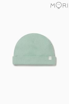 Zielony - Prążkowana czapka Mori z bawełny organicznej (T95745) | 75 zł