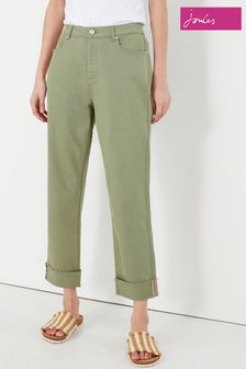 Joules Hayworth Green Straight Leg Turn Up Detail Trousers (T95927) | €24
