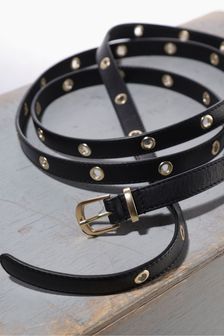 Mint Velvet Black Double Wrap Leather Belt (T96032) | $81