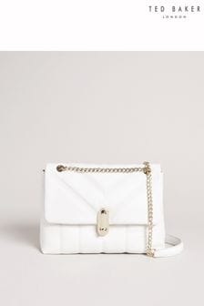 Ted Baker Ayahlin Cream Leather Puffer Quilt Detail Xbody Bag (T96116) | OMR78