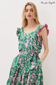 Phase Eight Cleona Green Printed Dobby Co-Ord Top (T96400) | €39