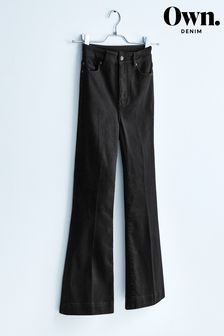 Noir - Propre. Jeans évasées à taille ultra haute (T96652) | €52