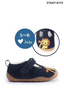 Start-Rite x JoJo Little Pal First Walker Lion Navy Leather Riptape Baby Shoes (T96673) | $73