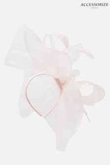 Różowy fascynator opaska do włosów z kokardą oversize Accessorize Rhea (T96831) | 211 zł