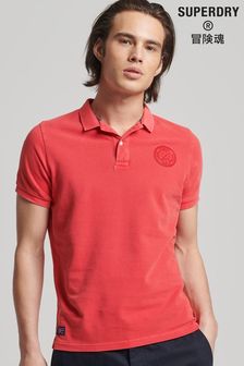 Superdry Red Organic Cotton Vintage Superstate Polo Shirt (T97088) | SGD 61
