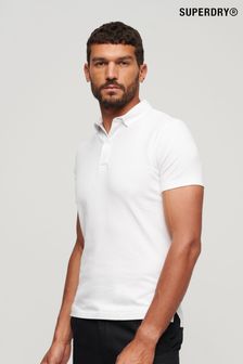 Superdry White Jersey Polo Shirt (T97443) | SGD 77