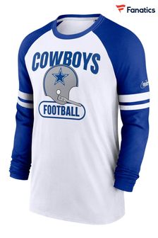 Nike White NFL Fanatics Dallas Cowboys Dri-FIT Cotton Long Sleeves Raglan T-Shirt (T98166) | €71